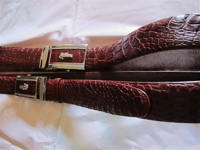 Thắt lưng nam da bụng cá sấu