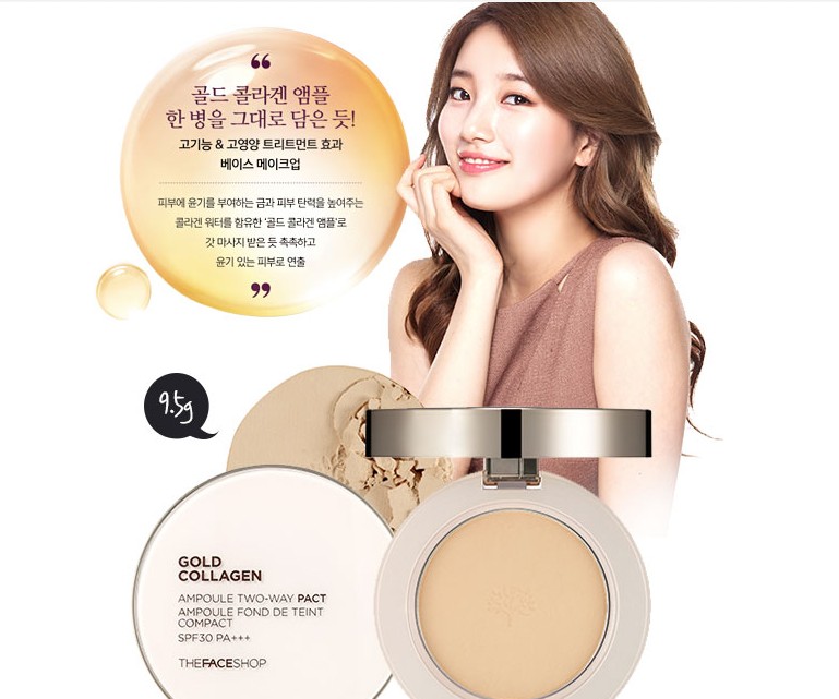 [The Face Shop] Phấn nén Collagen Gold Ampoule Two Way Pact 9.5g