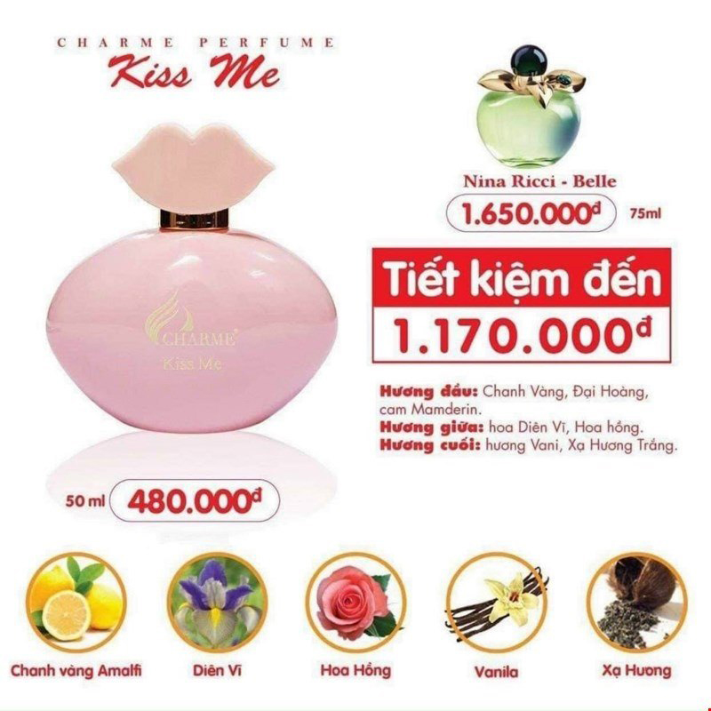[Charme] Nước hoa nữ Charme Kiss Me 50ml