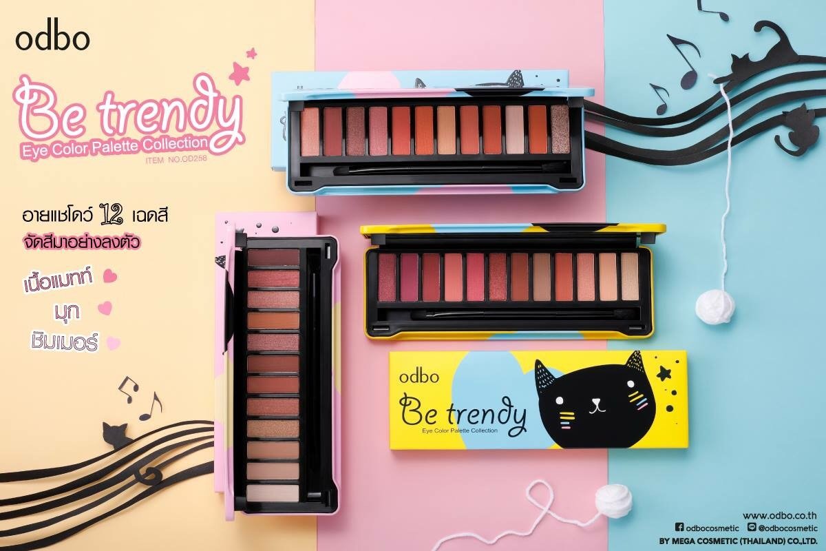 [Odbo] Phấn mắt Thái Lan có nhũ kèm cọ 2 đầu siêu đẹp