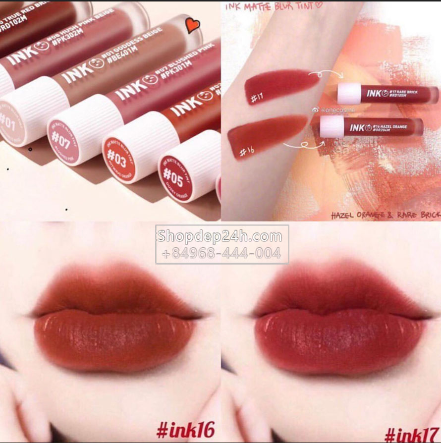 [Peripera] Son kem lì mềm mịn môi Peripera Ink Matte Blur Tint