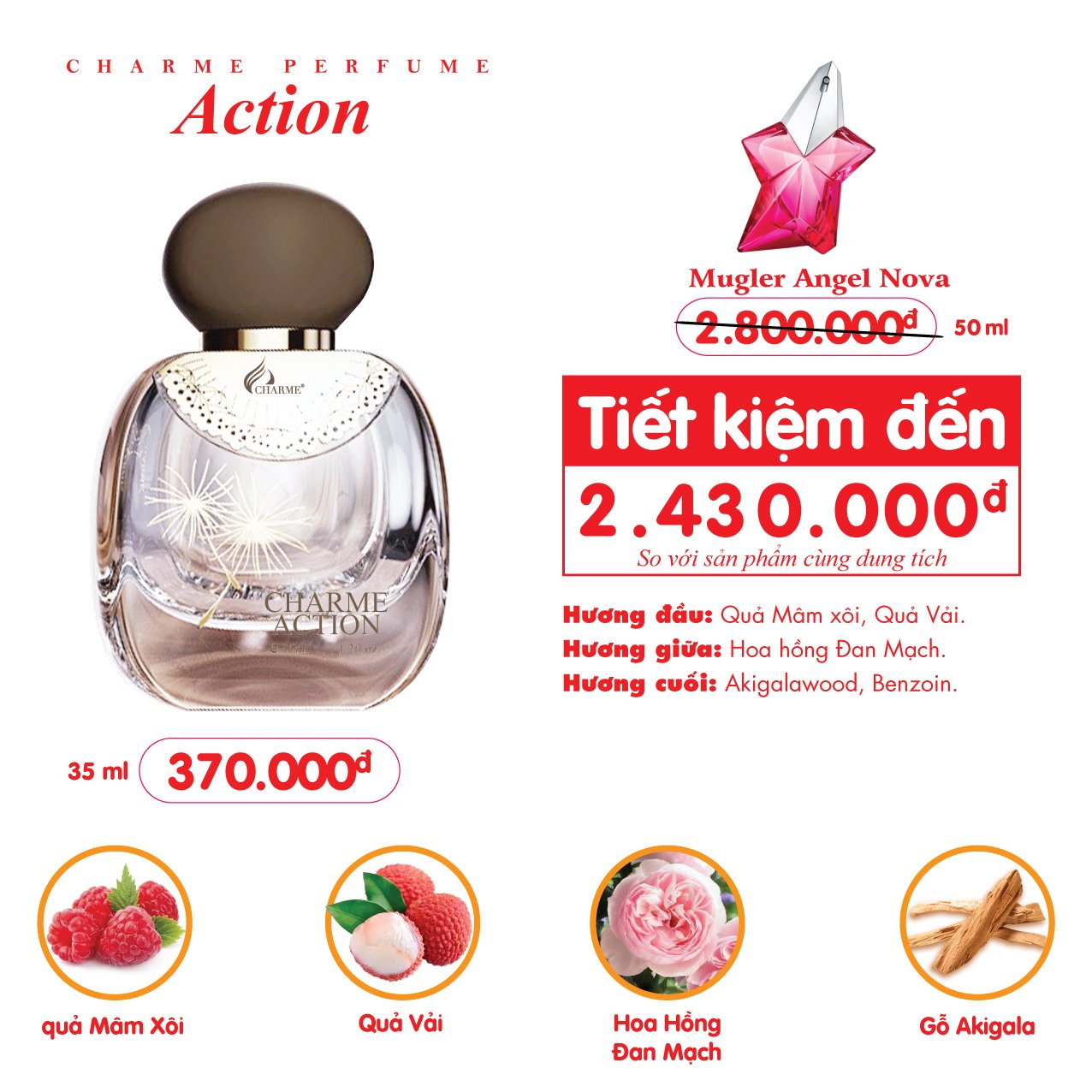 [Charme] Nước Hoa Nữ Charme Action 35ml